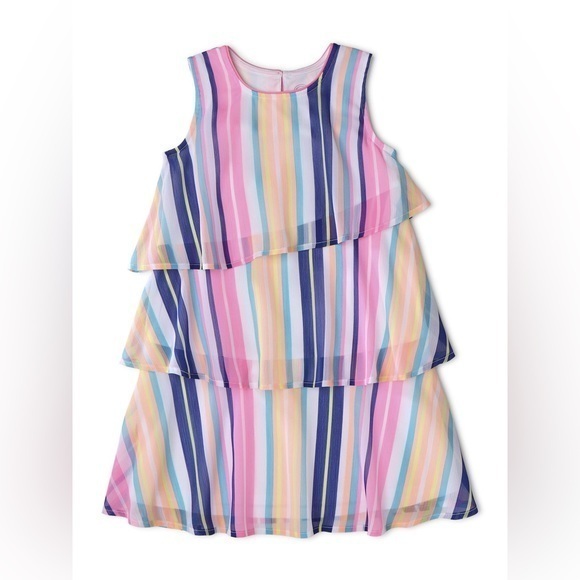 Wonder Nation Girls Layered Chiffon Ruffle Dress fu - Picture 1 of 4